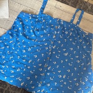 Torrid Blue Floral Button-Down Blouse